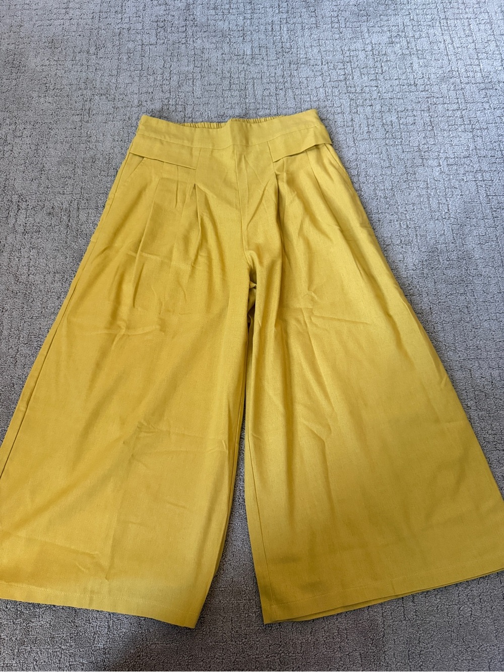 Wide Leg Culotte Pants in Mustard Yellow